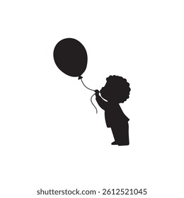 boy with balloons vector illustration design