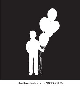 470 Little girl holding balloon silhouette Images, Stock Photos ...