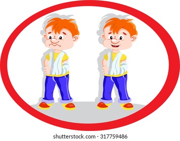 boy with a bandaged hand