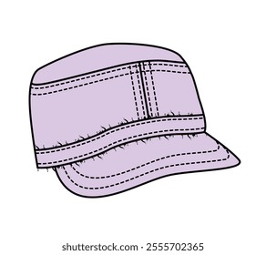 boy baseball cap vector mockup template technical drawing.