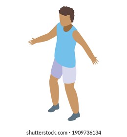 Boy basketball player icon. Isometric of boy basketball player vector icon for web design isolated on white background