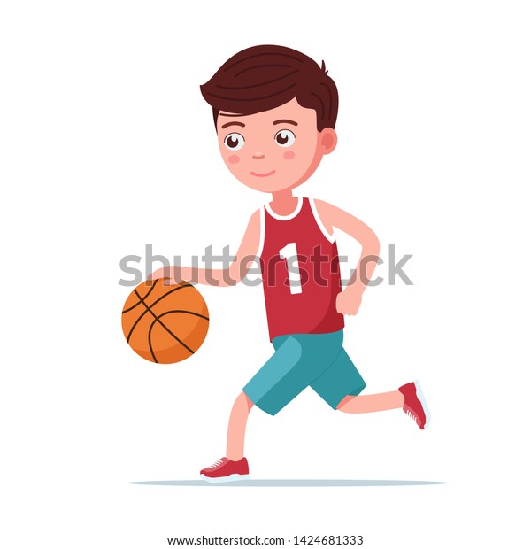 Boy Basketball Player Runs Ball Small Stock Vector Royalty Free Boy Basketball Player Runs Ball Small Stock Vector Royalty Free