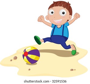 Niño con una pelota de playa