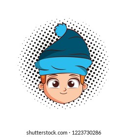 Boy with beanie hat cartoon