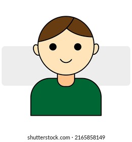 Boy in beautiful style. Cartoon icon. Vector illustration. Stock image.