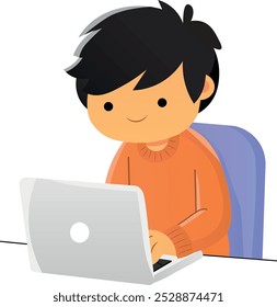 The boy behind the laptop