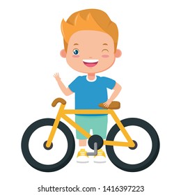 Boy Bicycle On White Background Vector Stock Vector (Royalty Free ...