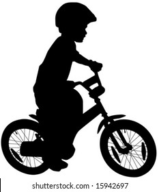 boy and bicycle silhouette