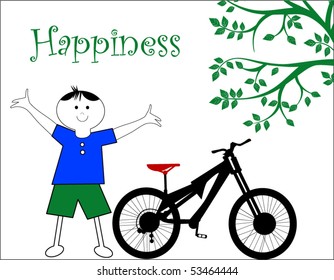 chico y bicicleta