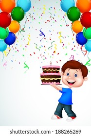 Boy with birthday cake 