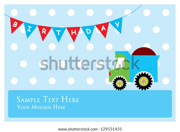 boy birthday\
card with cute little truck\
graphic