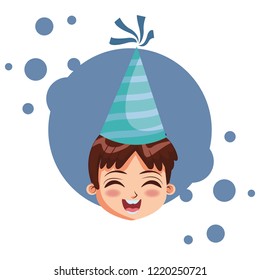 Boy with birthday hat