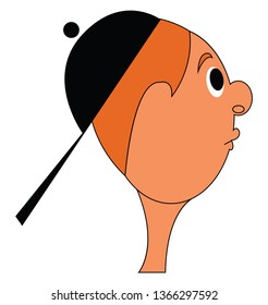 Niño con ilustración vectorial de tapa negra en fondo blanco
