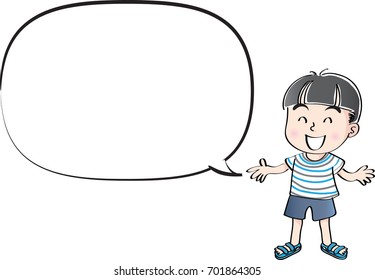 boy with blank speech bubble