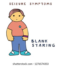 A boy with blank staring as seizure symptom at epilepsy. Fine for medical infobrochures for kids and teenagers, public sites about epilepsy, banners for sites about epilepsy.