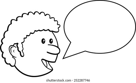 boy with blank talking bubble