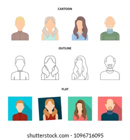 Boy blond, bald man, girl with tails, woman.Avatar set collection icons in cartoon,outline,flat style vector symbol stock illustration web.