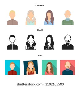 Boy blond, bald man, girl with tails, woman.Avatar set collection icons in cartoon,black,flat style vector symbol stock illustration web.
