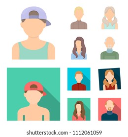 Boy blond, bald man, girl with tails, woman.Avatar set collection icons in cartoon,flat style vector symbol stock illustration web.