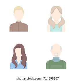 Boy blond, bald man, girl with tails, woman.Avatar set collection icons in cartoon style vector symbol stock illustration web.