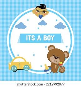 Its Boy Blue Background with bear