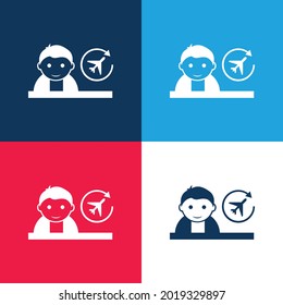 Minimaler Icon-Satz für Boy Blau und Rot
