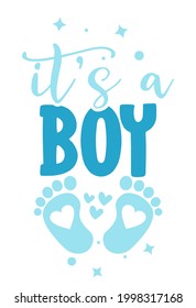 It's a Boy - blue stickers that have lovely feet with it's a boy. Perfect for Letter Seals for Baby Shower Invitations and thank you cards, baby shower favors, baby shower bingo, gender reveal party