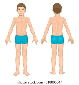 Boy body parts (front and back)
