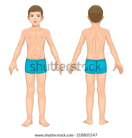 Boy Body Parts Front Back Stock Vector (Royalty Free) 318805547 ...