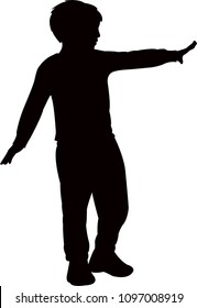 a boy body silhouette vector