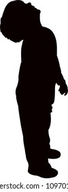 a boy body silhouette vector