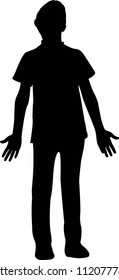 a boy body silhouette vector