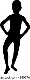a boy body silhouette vector