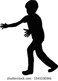 a boy body silhouette vector