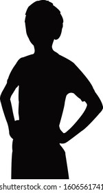 a boy body silhouette vector