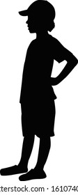a boy body silhouette vector