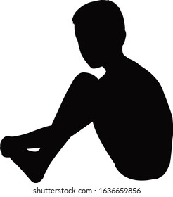 a boy body silhouette vector