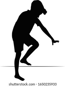 a boy body silhouette vector