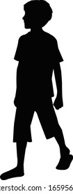 a boy body silhouette vector