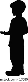 A Boy Body Silhouette Vector