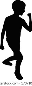 a boy body silhouette vector