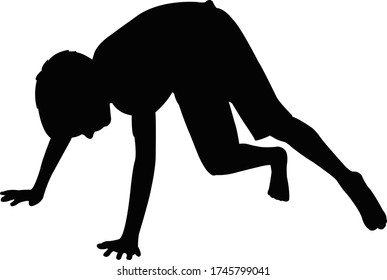 a boy body silhouette vector