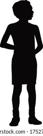 a boy body silhouette vector