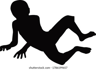 a boy body silhouette vector