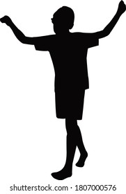 a boy body silhouette vector