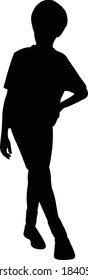 a boy body silhouette vector