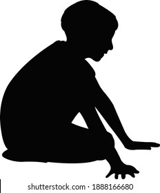 a boy body silhouette vector