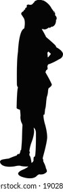 A Boy Body Silhouette Vector