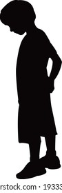 A Boy Body Silhouette Vector