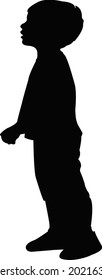 a boy body silhouette vector